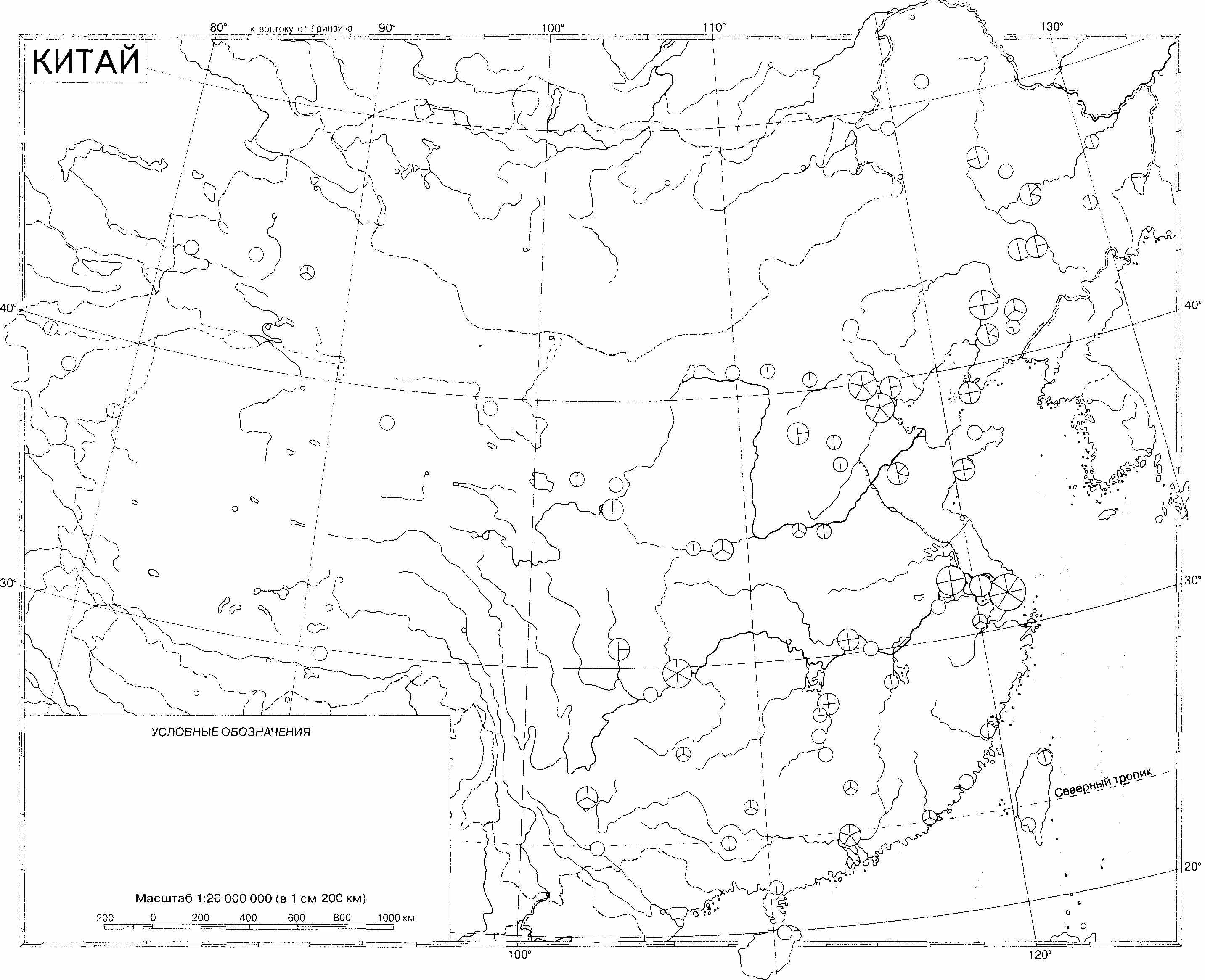 Карта китая пустая